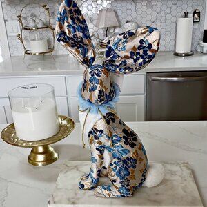 NEW! EXQUISITE 21" TALL BROCADE & TULLE BUNNY DECOR